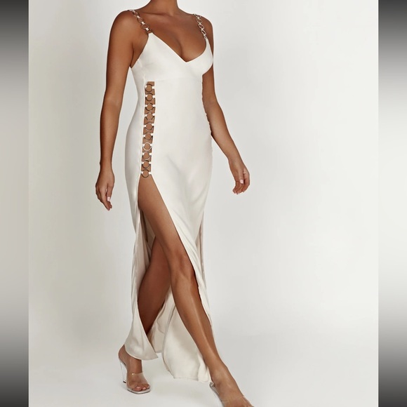 NWT Meshki Farren Ring Maxi Dress - Beige size XS - Picture 3 of 4